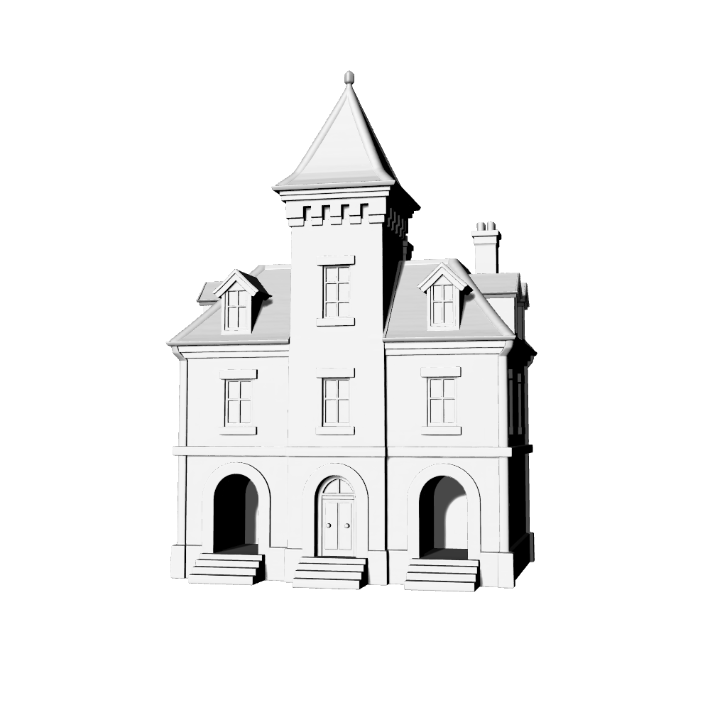 MRY-SFW LYTB564C Miniature Scene Building Model Victorian Era Gothic Revival Style Villa Sand Table Scene Ornament 3D Printed Building Model