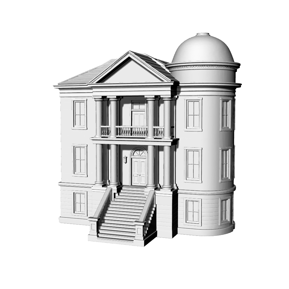 MRY-SFW LYTB568A Miniature Scene Building Model European Neoclassical Manor Villa Model Desktop Miniature Scene 3D Printed Model