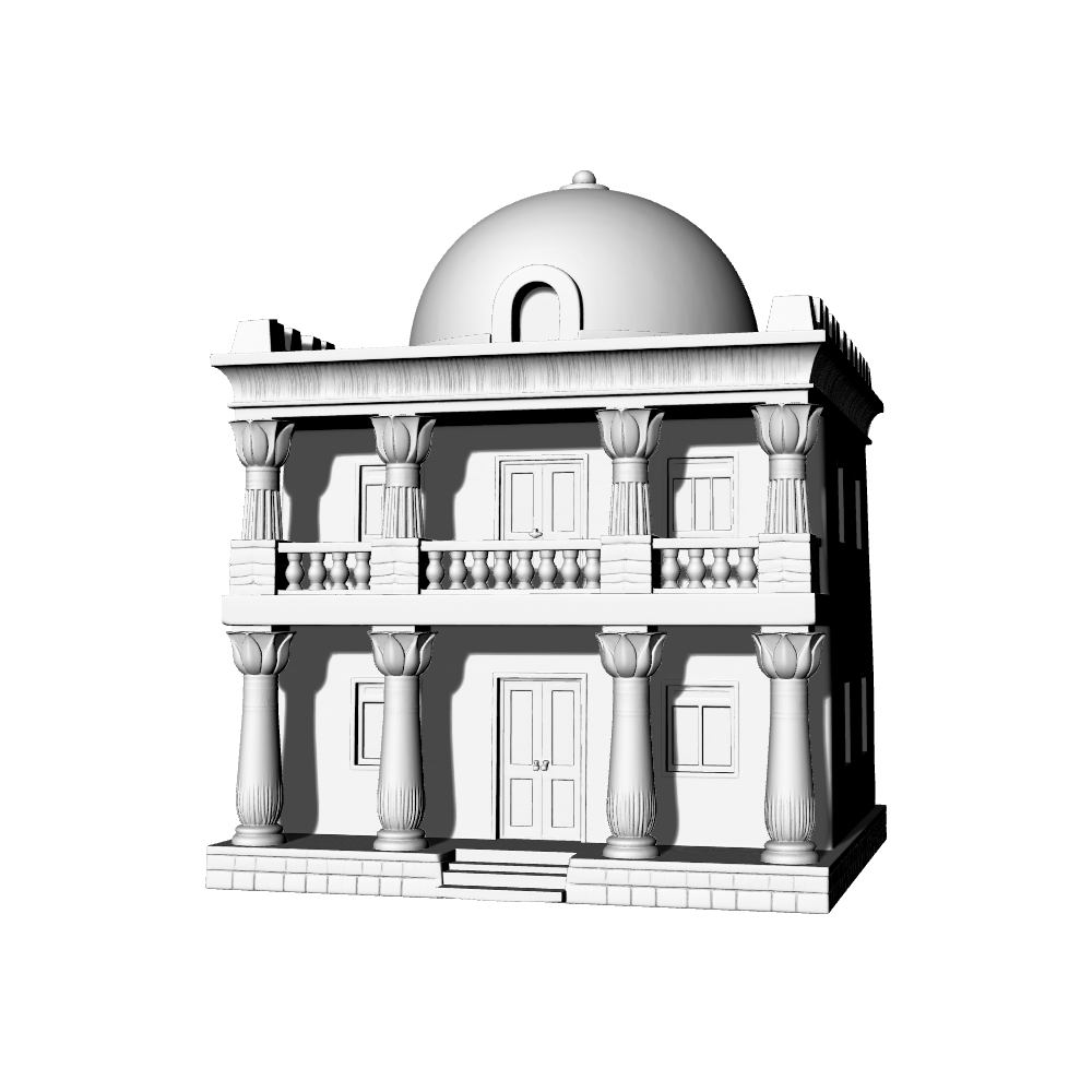 MRY-SFW LYTB573B Miniature Scene Building Model Middle Eastern Classical Dome Building Model Neoclassical Fusion Style Desktop Miniature Scene 3D Printed Model