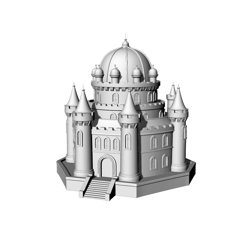 MRY-SFW LYTB591A Miniature Scene Building Model European Magic Style Castle Fantasy Dream Castle Villa Building Ornament 3D Printing Model