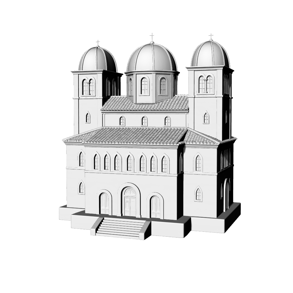 MRY-SFW LYTB594B Miniature Scene Building Model European Retro Building Medieval Byzantine Church Miniature Model Desktop Decoration 3D Printing Model