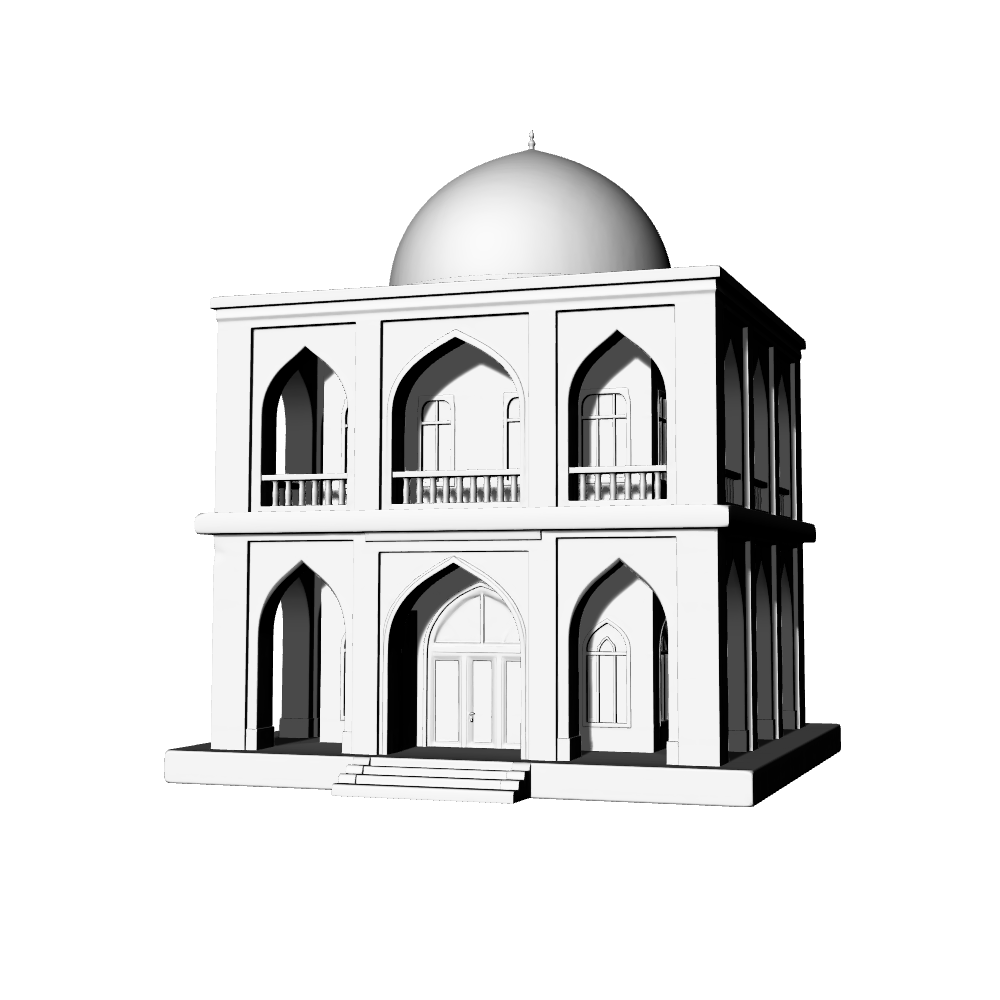 MRY-SFW LYTB596A Miniature Scene Building Model Islamic Style Dome Building Persian Mosque Miniature Ornament 3D Printing Model