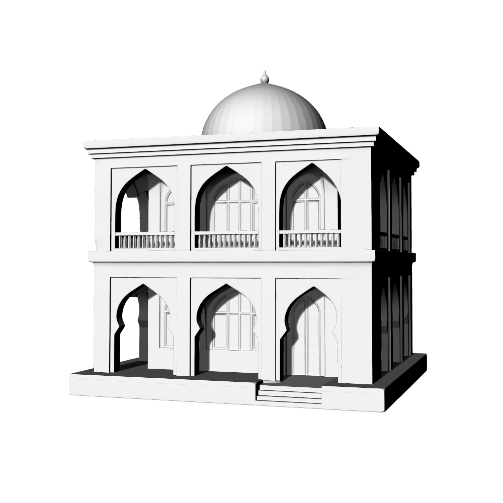 MRY-SFW LYTB596C Miniature Scene Building Model Islamic Style Dome Building Persian Mosque Miniature Ornament 3D Printing Model
