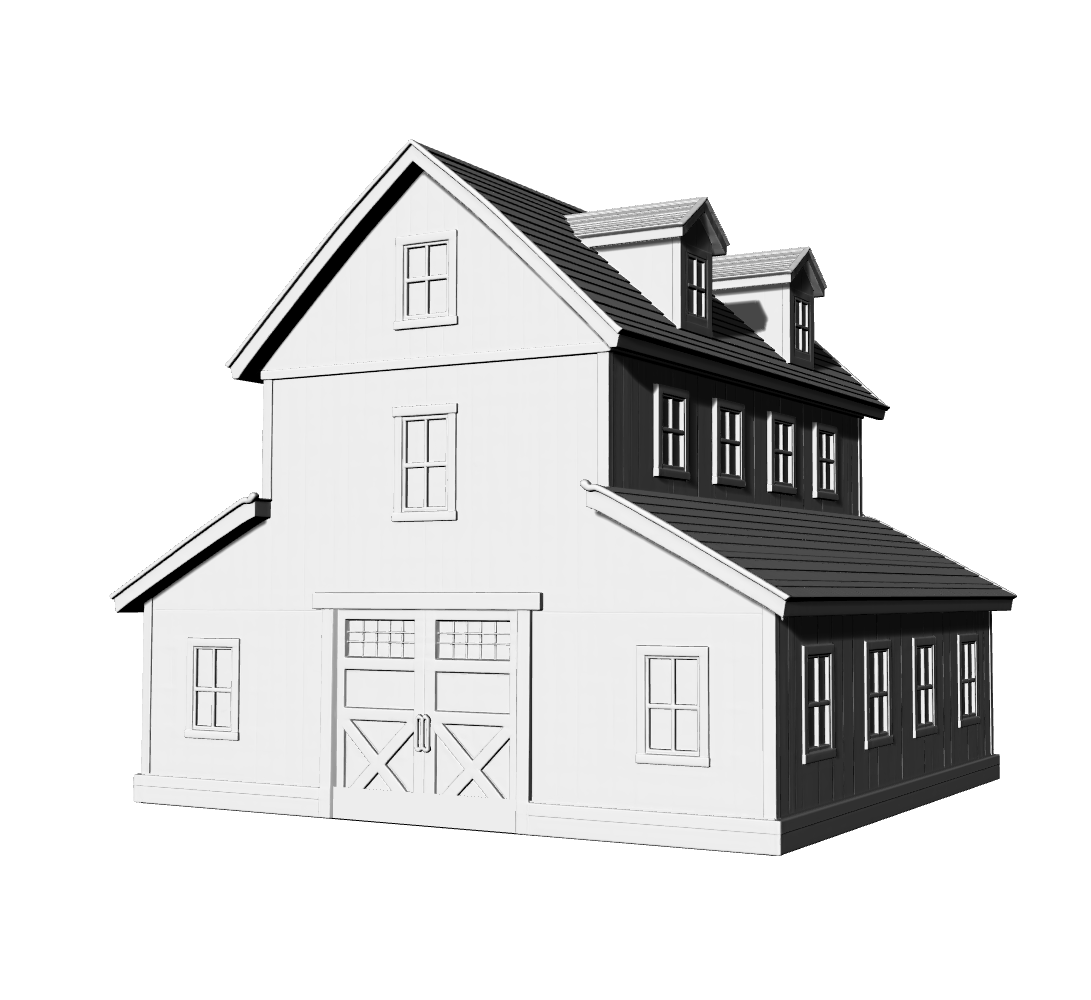 MRY-SFW LYTB605A Miniature Scene Building Model American Rural Agricultural Building American Farmhouse Building Ornament Sand Table Building Model 3D Printing Model