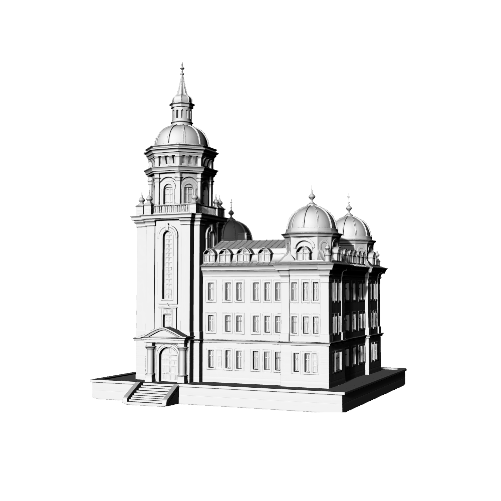 MRY-SFW LYTB610A Miniature Scene Building Model European Neoclassical Multi Story Public Building Baroque Style Municipal Building Desktop Decoration 3D Printing Model