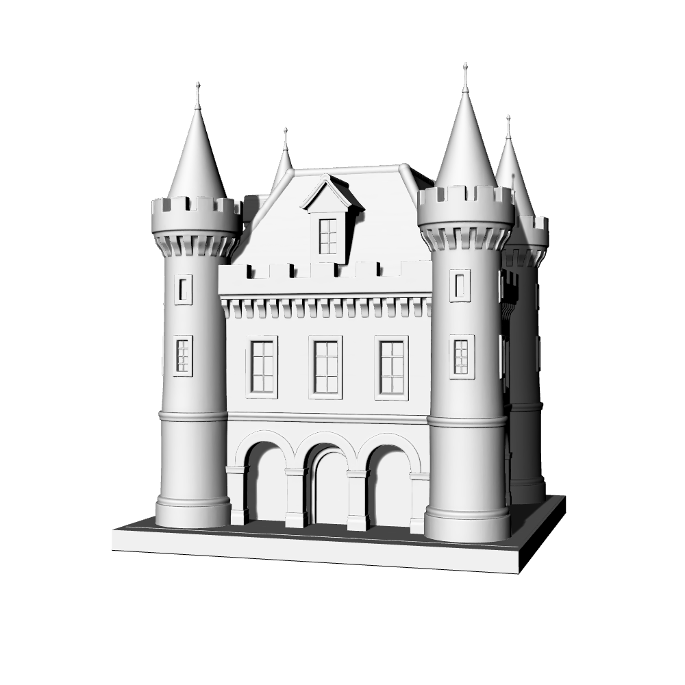 MRY-SFW LYTB613C Miniature Scene Building Model European Fairy Tale Castle Decoration Dreamy Desktop Building Model Decoration 3D Printing Model
