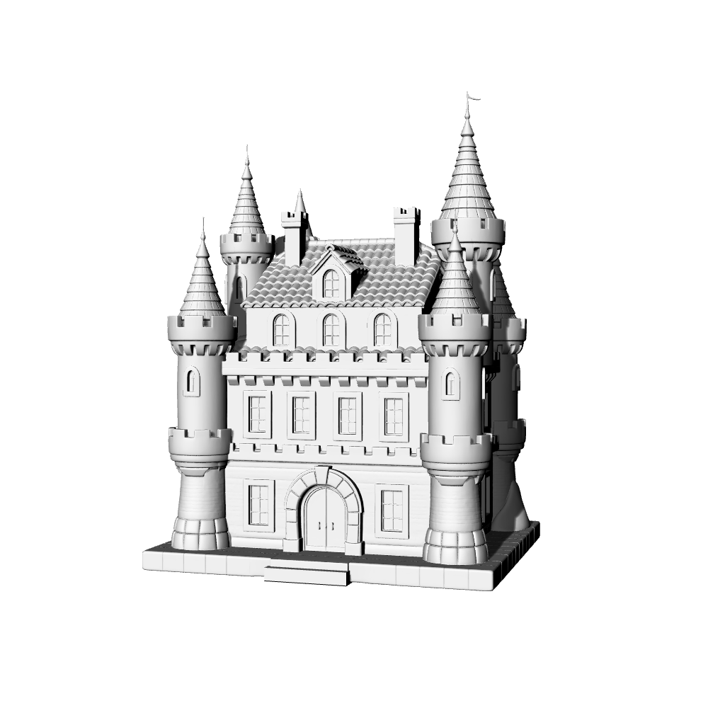 MRY-SFW LYTB613F Miniature Scene Building Model European Fairy Tale Castle Decoration Dreamy Desktop Building Model Decoration 3D Printing Model