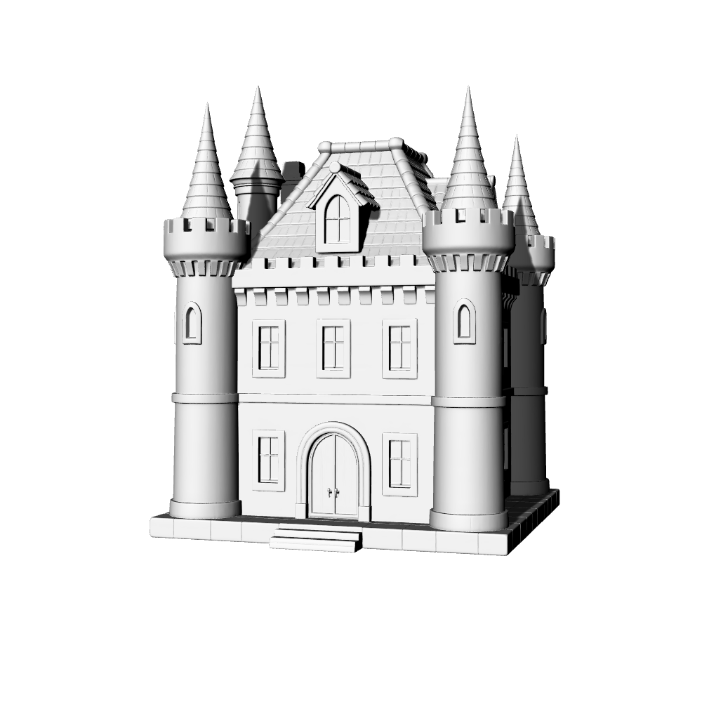 MRY-SFW LYTB613L Miniature Scene Building Model European Fairy Tale Castle Decoration Dreamy Desktop Building Model Decoration 3D Printing Model