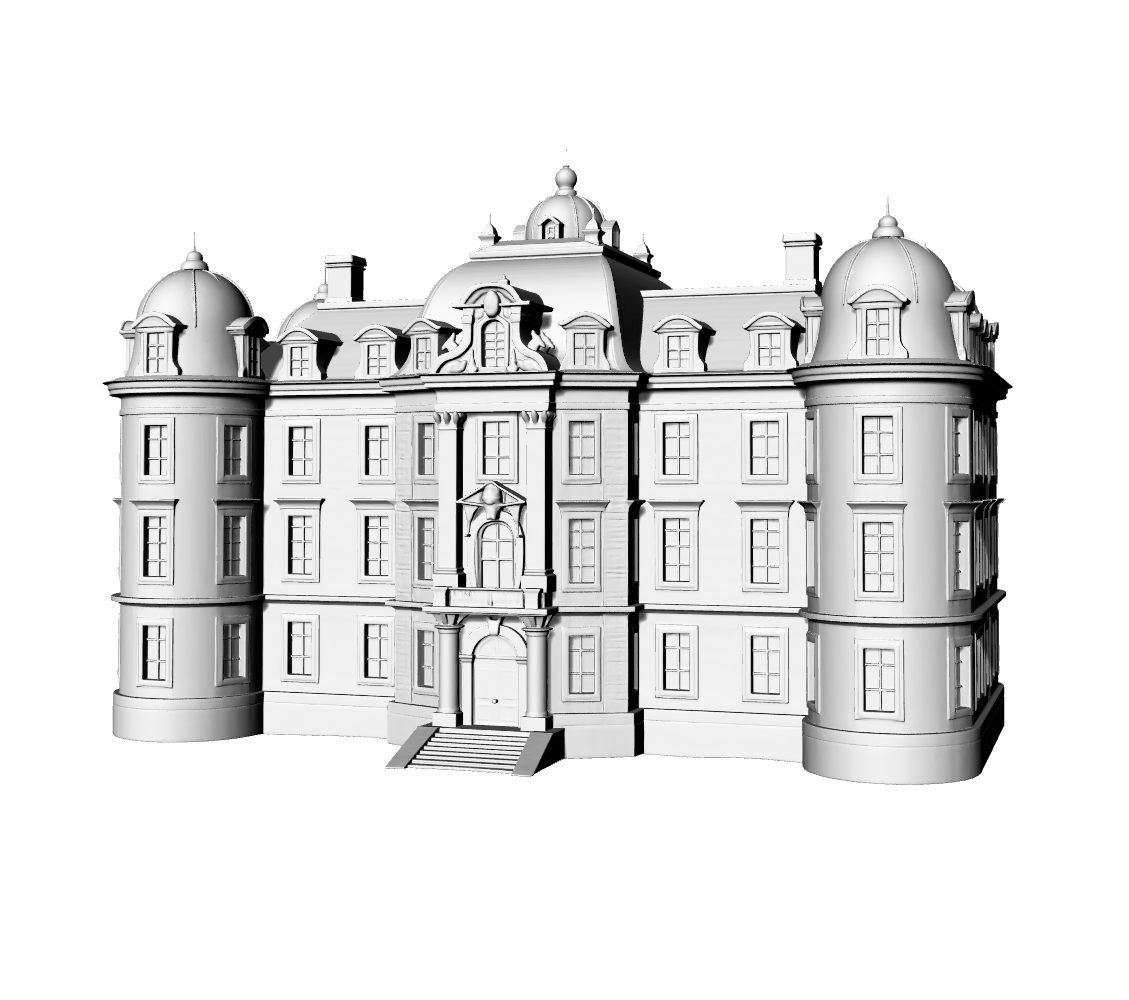 MRY-SFW LYTB615A Miniature Scene Building Model European Noble Building Decoration French Classical Castle Model Desktop Ornament 3D Printing Model