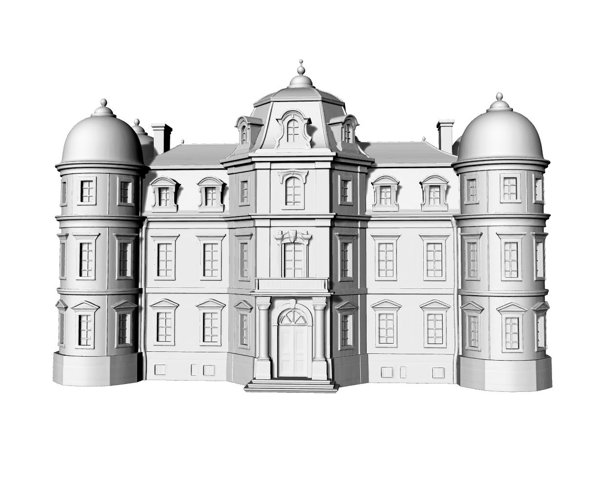 MRY-SFW LYTB615B Miniature Scene Building Model European Noble Building Decoration French Classical Castle Model Desktop Ornament 3D Printing Model