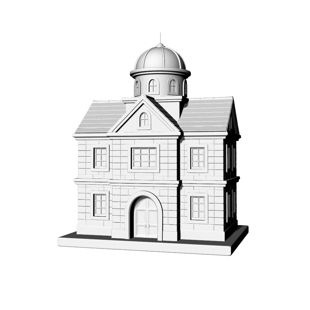 MRY-SFW LYTB618A Miniature Scene Building Model Neoclassical Public Building Model Miniature Academic Style Building Desktop Ornament 3D Printing Model
