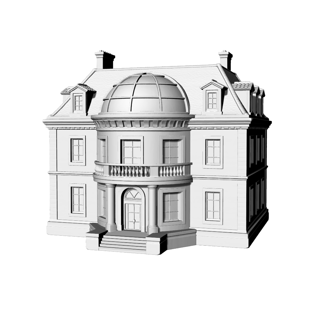 MRY-SFW LYTB618D Miniature Scene Building Model Neoclassical Public Building Model Miniature Academic Style Building Desktop Ornament 3D Printing Model