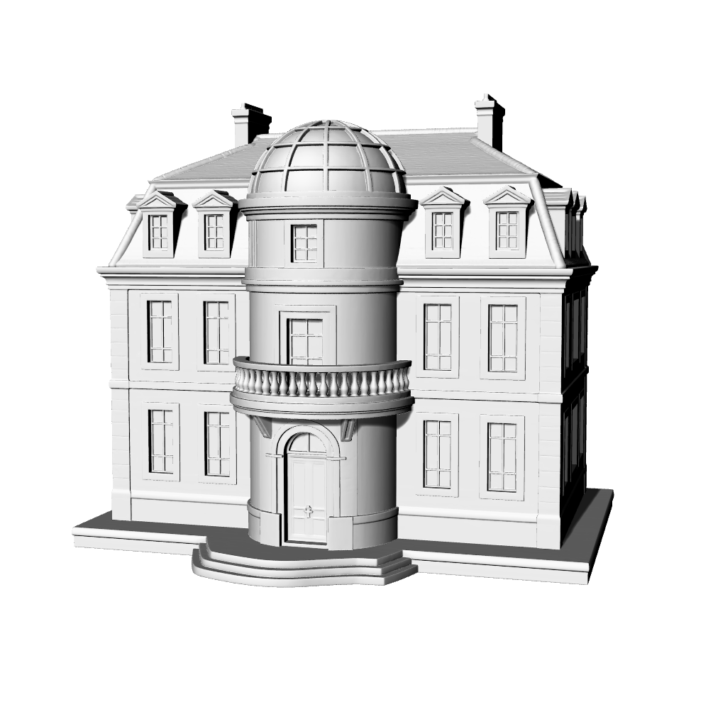 MRY-SFW LYTB618E Miniature Scene Building Model Neoclassical Public Building Model Miniature Academic Style Building Desktop Ornament 3D Printing Model