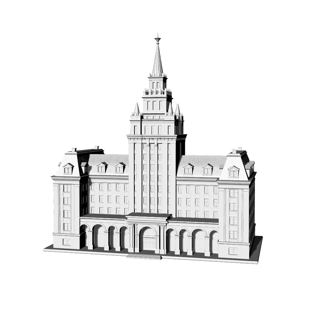 MRY-SFW LYTB620A Miniature Scene Building Model Neoclassical Landmark Stalinist Tower Building Sand Table Model Desktop Decoration 3D Printing Model