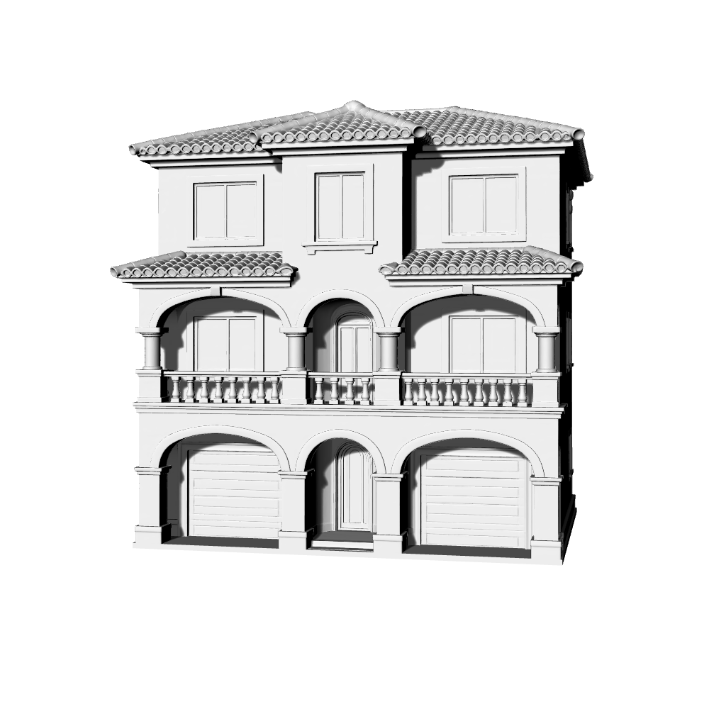 MRY-SFW LYTB621A Miniature Scene Building Model Mediterranean Style Villa Tuscan Building Model Southern European Villa Decoration 3D Printing Model