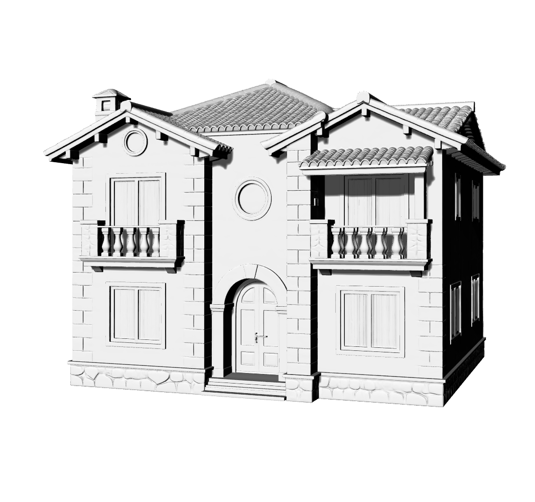 MRY-SFW LYTB630B Miniature Scene Building Model Tuscan Style Sand Table Ornament Mediterranean Style Villa 3D Printing Model