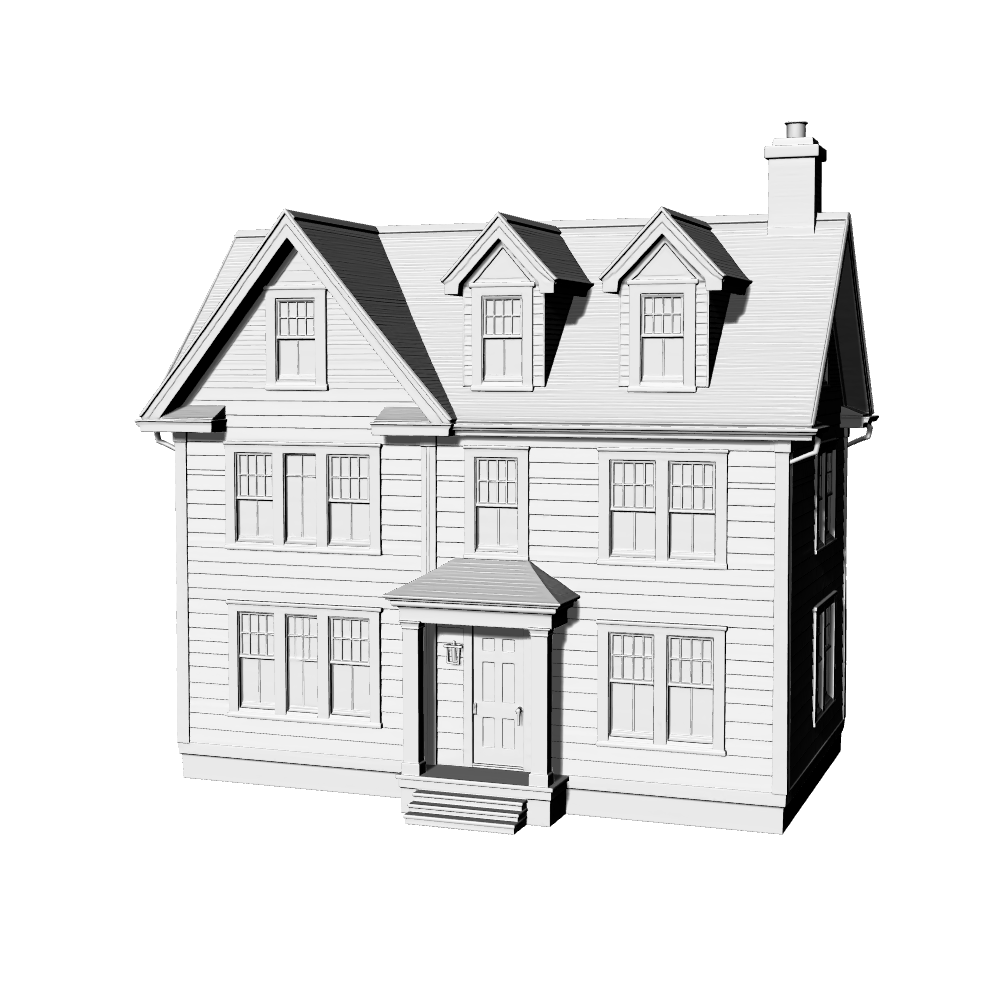 MRY-SFW LYTB631A Miniature Scene Building Model American Cape Cod Detached Villa Building Miniature Building Ornament 3D Printing Model