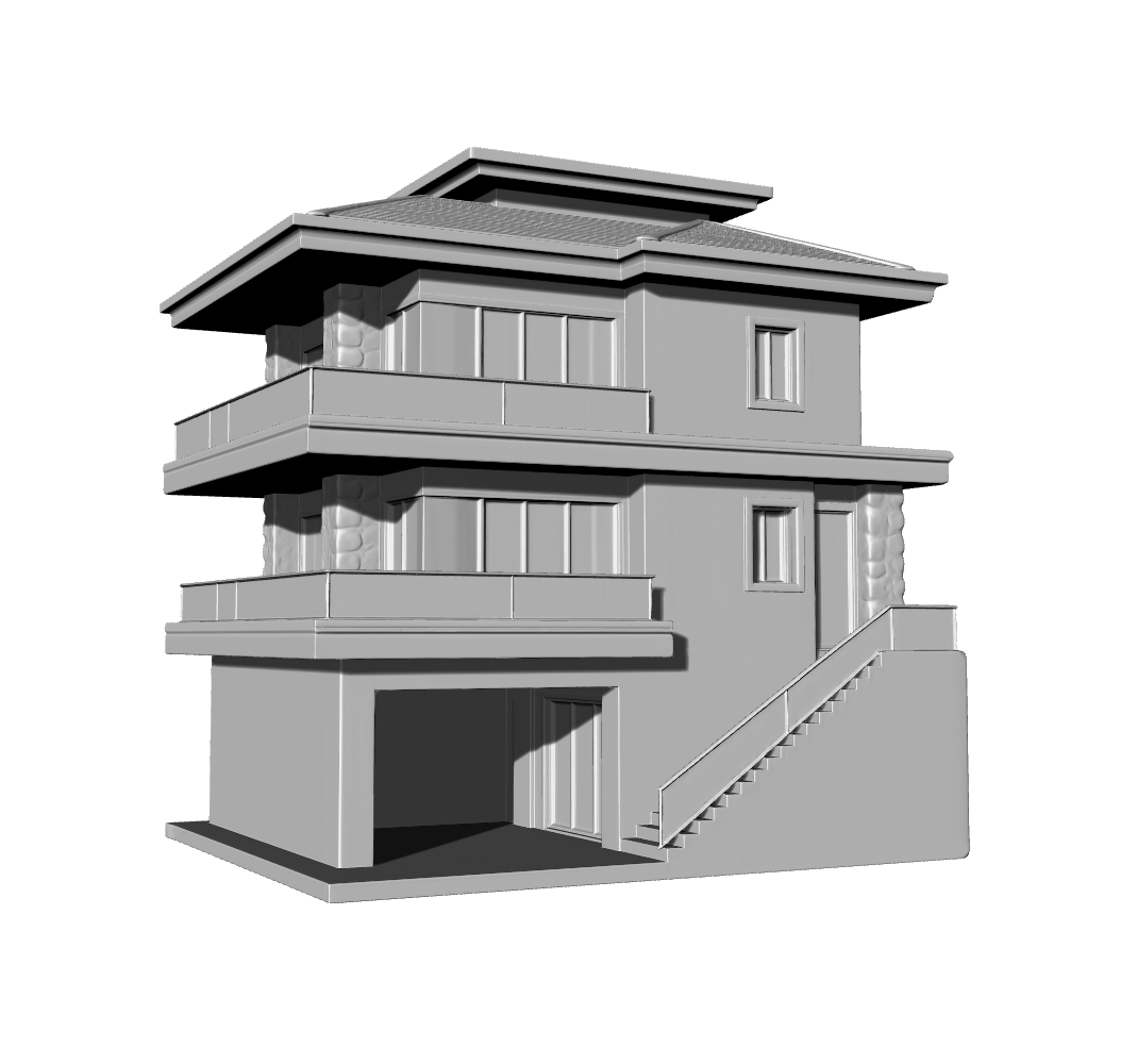 MRY-SFW LYTB634B Miniature Scene Building Model Modern Minimalist Style Detached Villa Desktop Decoration Ornament 3D Printing Model