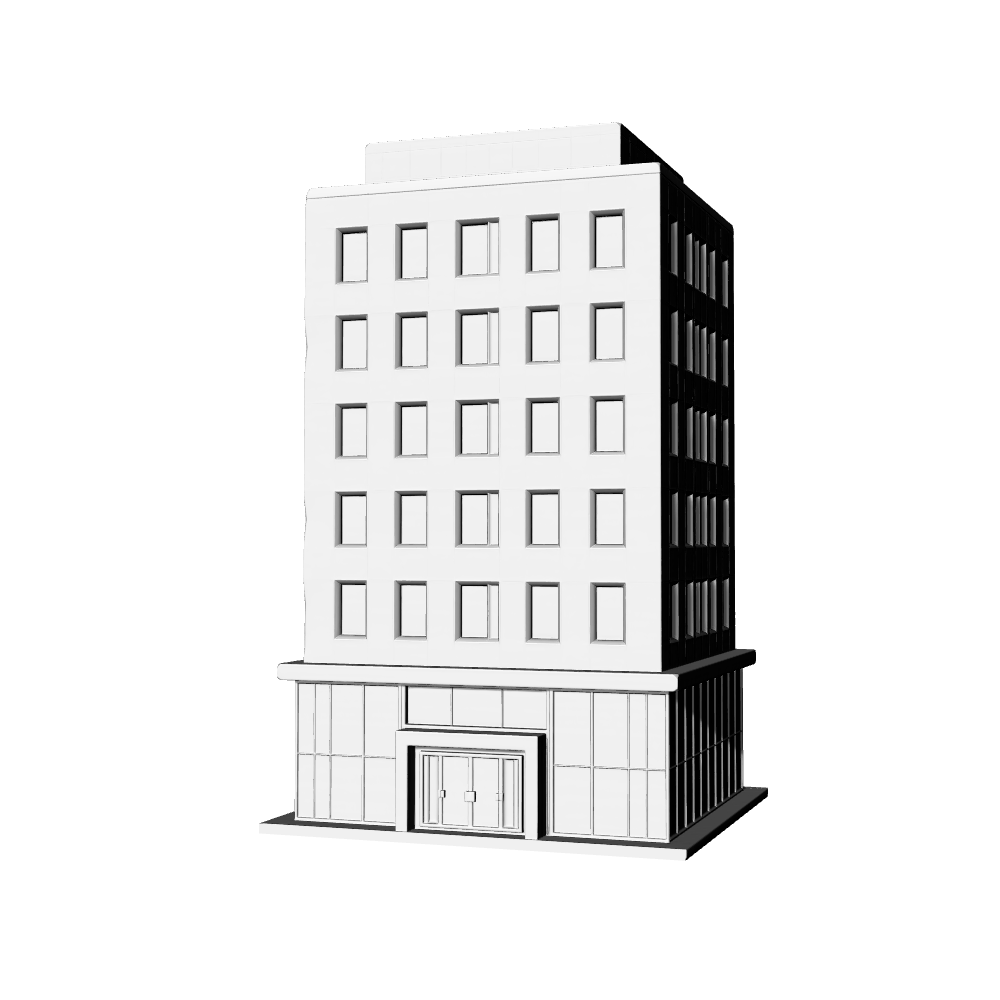 MRY-SFW LYTB636B Miniature Scene Building Model Simple Business Minimalist Style Office Building Commercial Building Miniature Sand Table Ornament 3D Printing Model