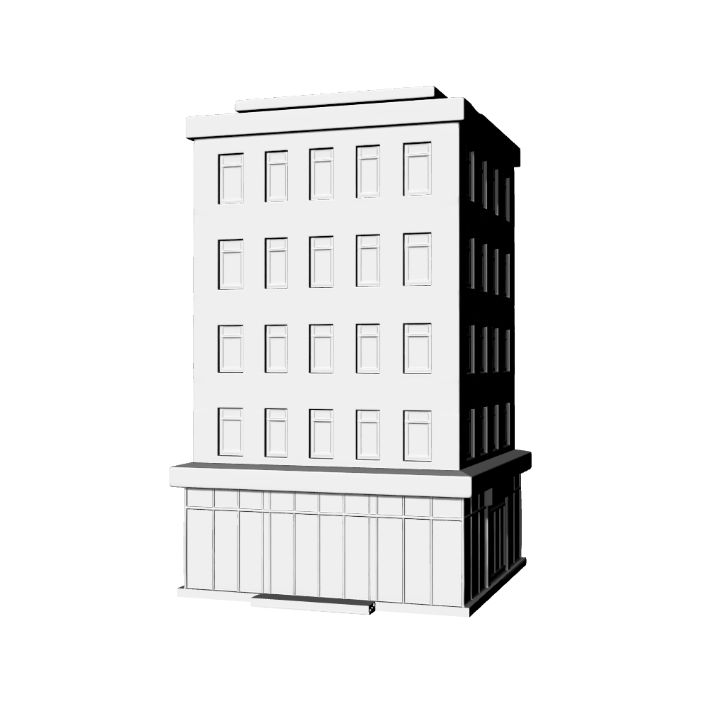 MRY-SFW LYTB636C Miniature Scene Building Model Simple Business Minimalist Style Office Building Commercial Building Miniature Sand Table Ornament 3D Printing Model