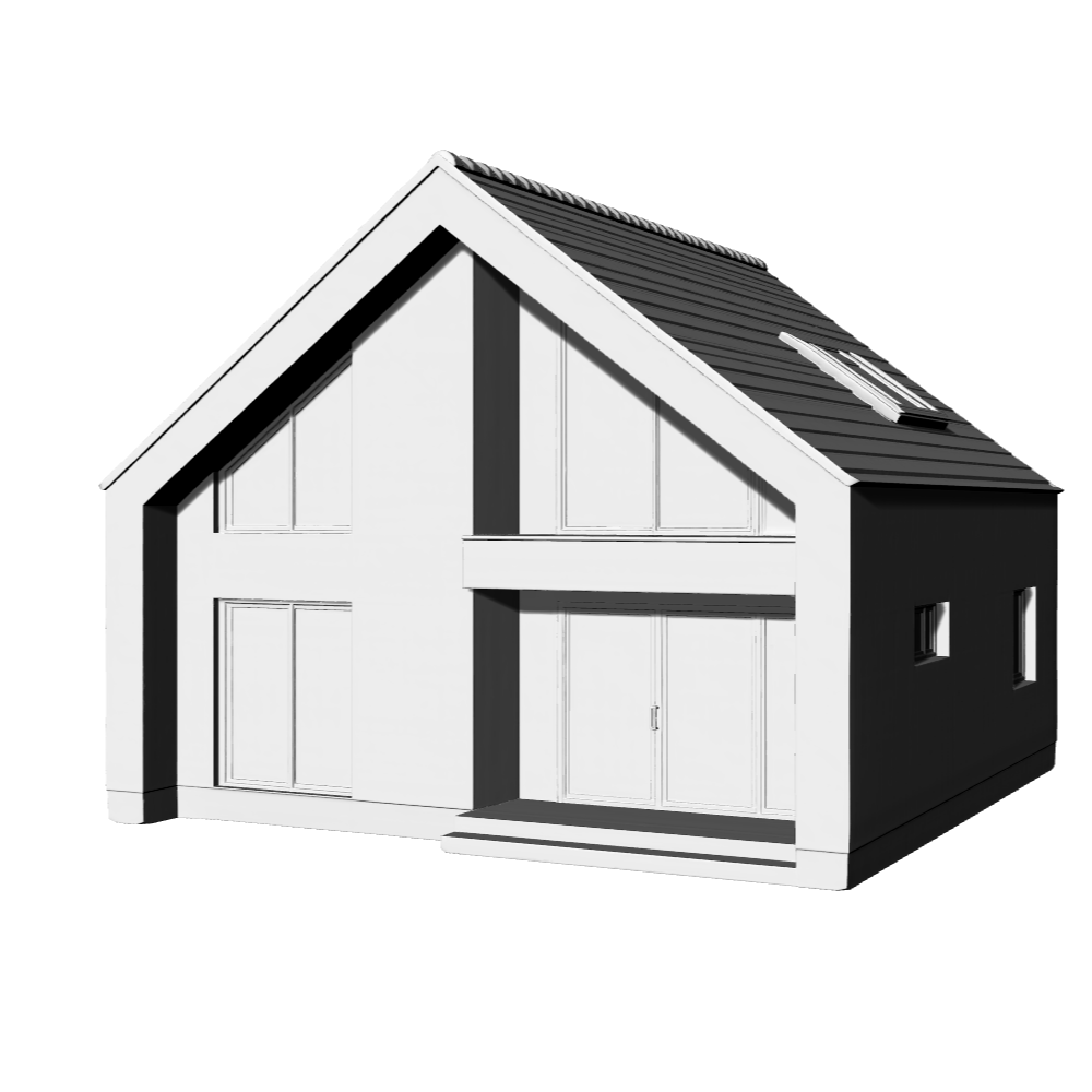MRY-SFW LYTB640B Miniature Scene Building Model Modern Minimalist Style Single Family Residential Building Model Desktop Ornament 3D Print Model