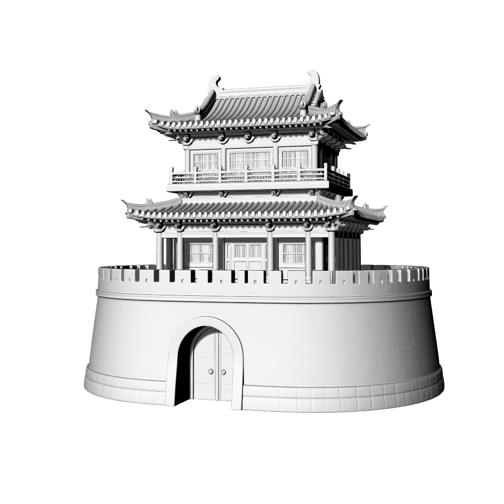 MRY-SFW LYTB644A Miniature Scene Building Model Chinese Ming And Qing Official Style Classical Hall And Pavilion Building Model Desktop Ornament 3D Print Model