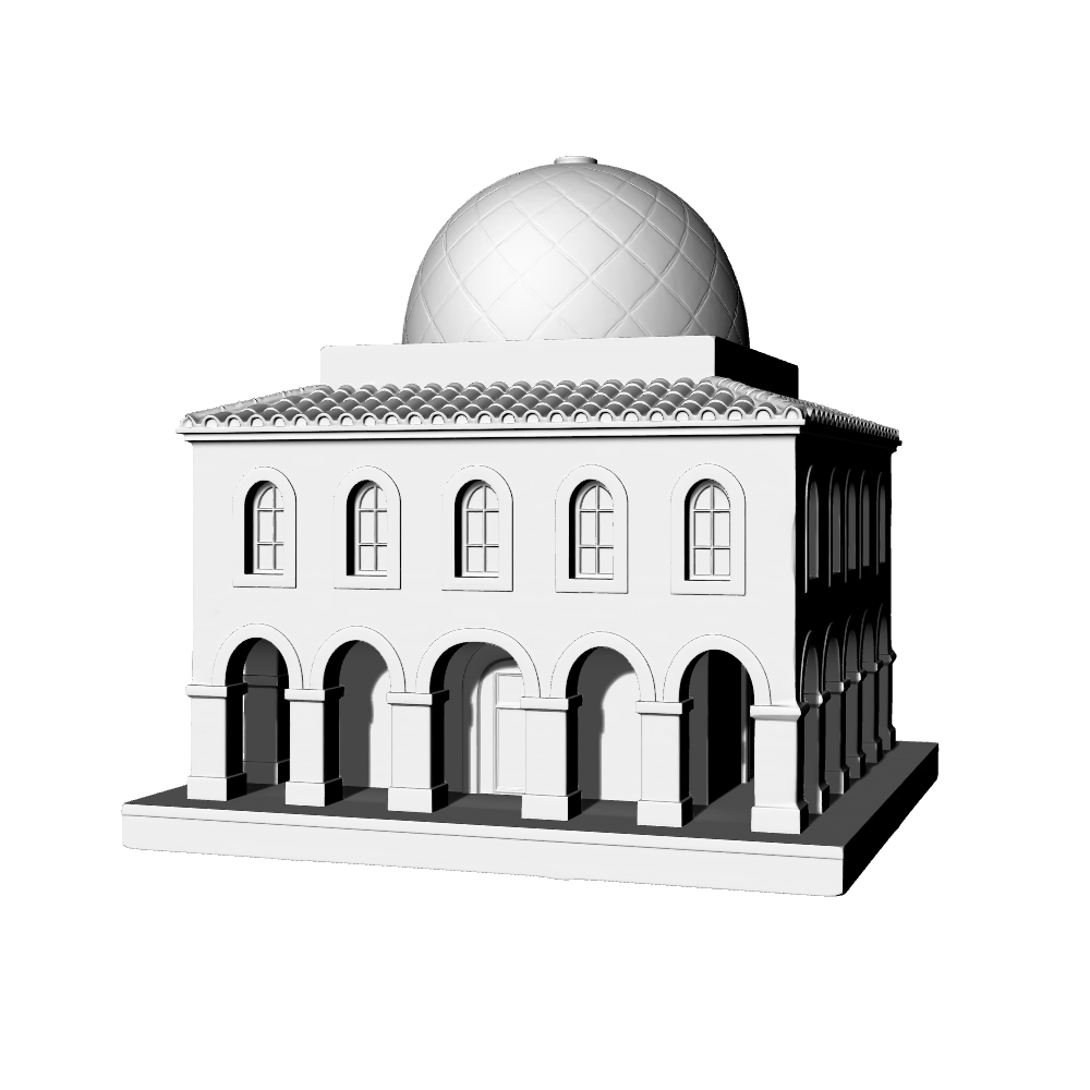 MRY-SFW LYTB648C Miniature Scene Building Model European Classical Style Dome Historic Public Building Desktop Building Decoration 3D Printing Model