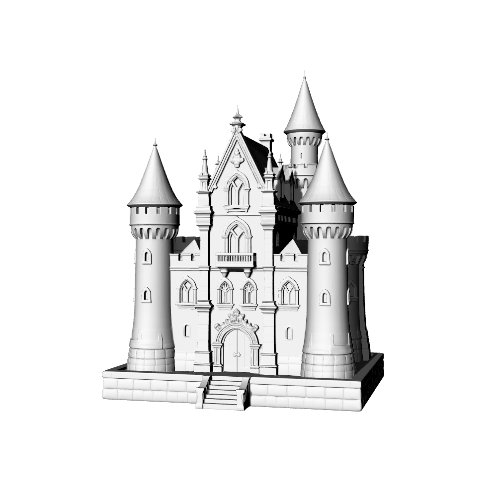 MRY-SFW LYTB655E European Fairy Tale Castle Dream Castle Building Miniature Scene Building Model 3D Printing Model
