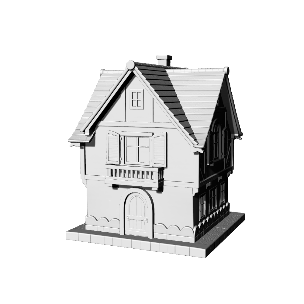 MRY-SFW LYTB656A European Tudor Style Fairy Tale Cute Building Miniature Scene Building Model Desktop Ornament Dream Ornament 3D Printing Model