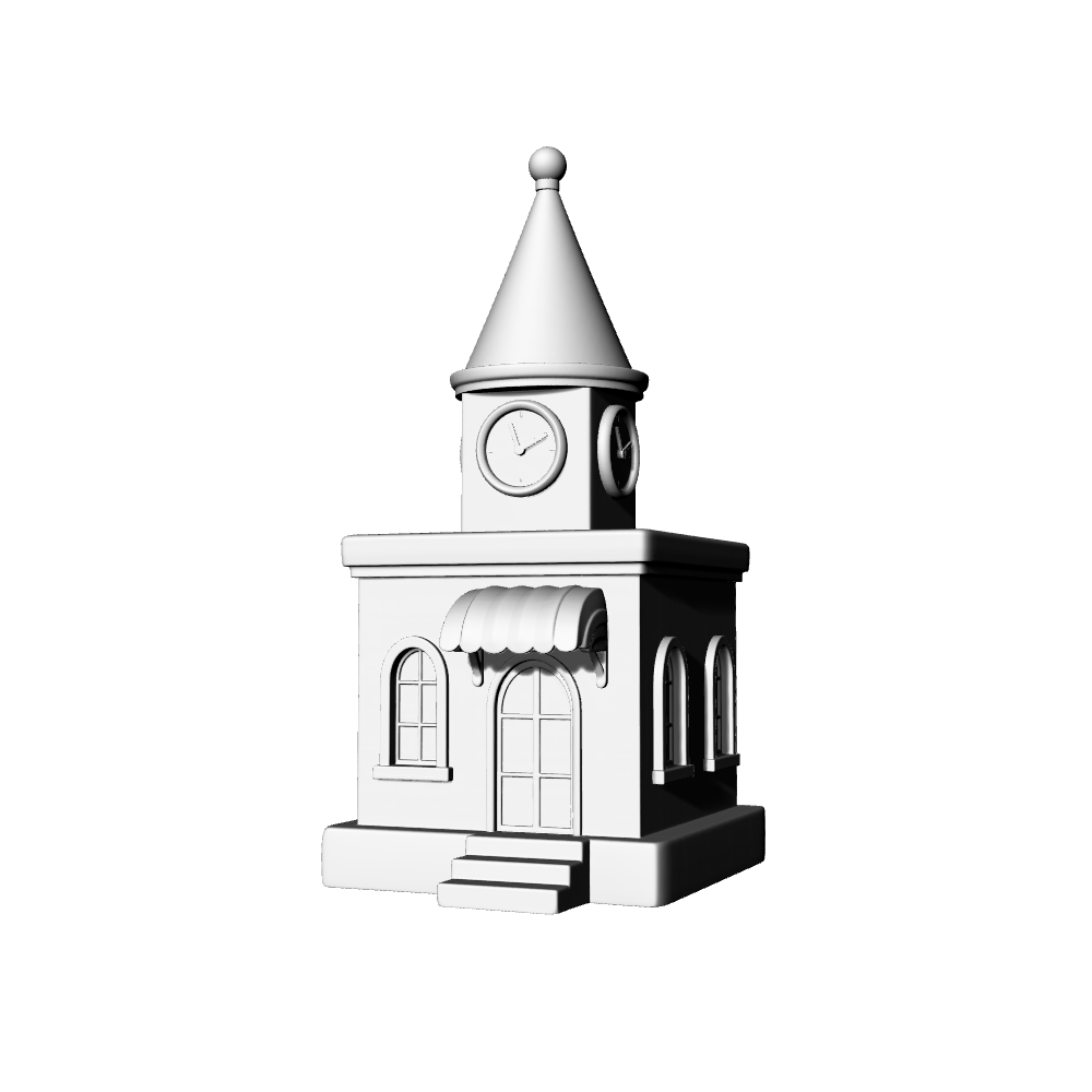 MRY-SFW LYTB657C European Clock Tower Fairy Tale Cute Building Miniature Scene Building Model Desktop Ornament Dream Ornament 3D Printing Model