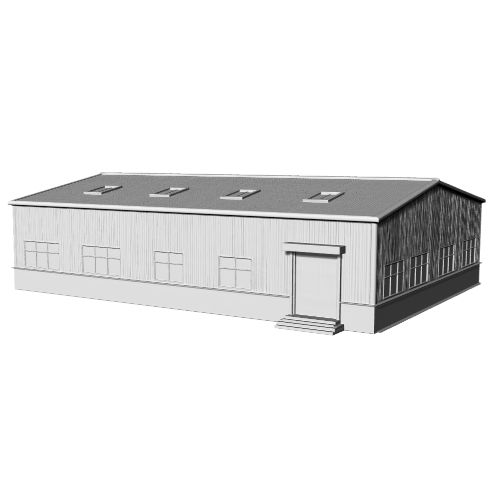 MRY-SFW LYTB659B Workshop Warehouse Sand Table Miniature Model Double Span Connected Steel Structure Industrial Factory Building Miniature Scene Building Model 3D Printing Model