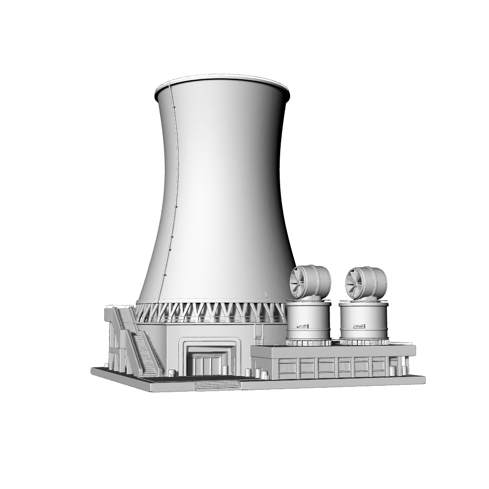 MRY-SFW LYTB661 Thermal Power Plant Nuclear Power Plant Industrial Equipment Sand Table Miniature Model Hyperbolic Cooling Tower Miniature Scene Building Model 3D Printing Model
