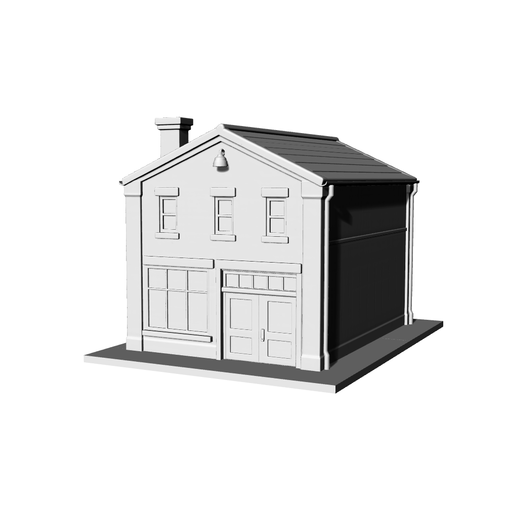 MRY-SFW LYTB662A American Retro Style Street Corner Warehouse Building Sand Table Miniature Model Miniature Scene Building Model 3D Printing Model