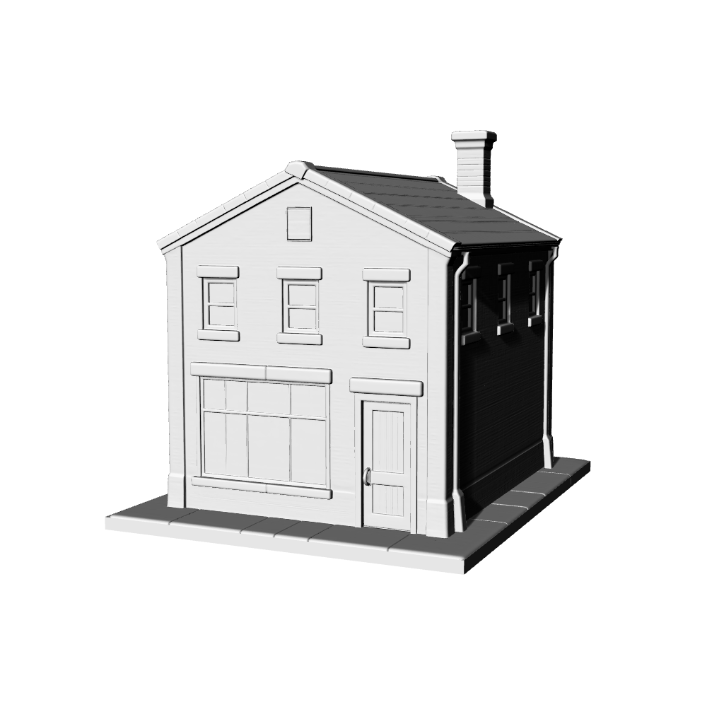 MRY-SFW LYTB662C American Retro Style Street Corner Warehouse Building Sand Table Miniature Model Miniature Scene Building Model 3D Printing Model