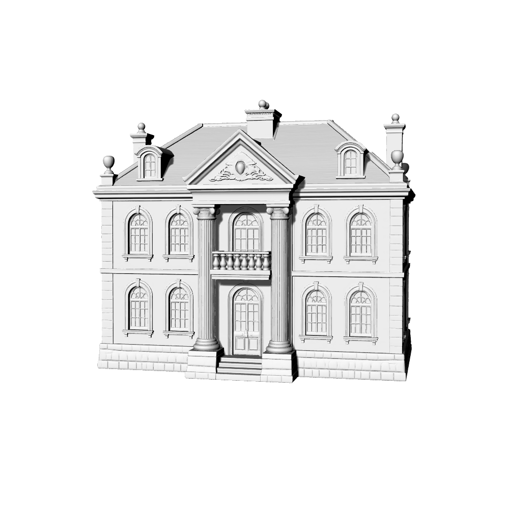 MRY-SFW LYTB663B French Classical Single Family Villa Miniature Scene Building Model Desktop Decoration Ornament 3D Printing Model