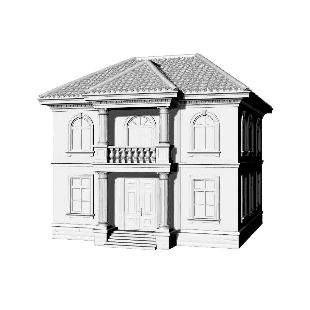MRY-SFW LYTB663G French Classical Single Family Villa Miniature Scene Building Model Desktop Decoration Ornament 3D Printing Model