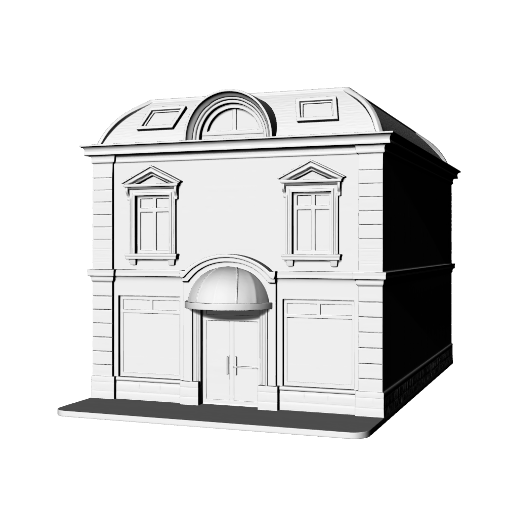 MRY-SFW LYTB664B European Neoclassical Single Commercial Building Miniature Scene Building Model Sand Table Scene Ornament 3D Printing Model
