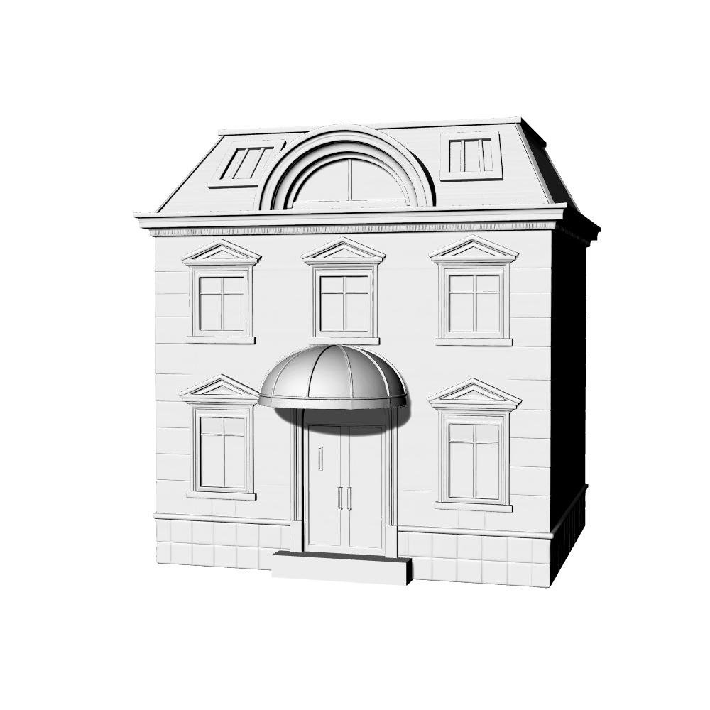 MRY-SFW LYTB664C European Neoclassical Single Commercial Building Miniature Scene Building Model Sand Table Scene Ornament 3D Printing Model