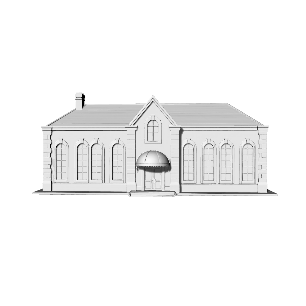 MRY-SFW LYTB666B French Sales Office Commercial Building Sand Table Miniature Model Neoclassical Single Story Clubhouse Miniature Scene Building Model 3D Printing Model