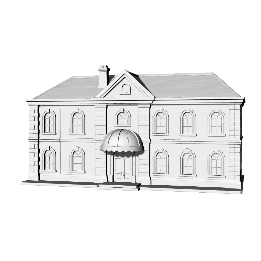 MRY-SFW LYTB666C French Sales Office Commercial Building Sand Table Miniature Model Neoclassical Single Story Clubhouse Miniature Scene Building Model 3D Printing Model