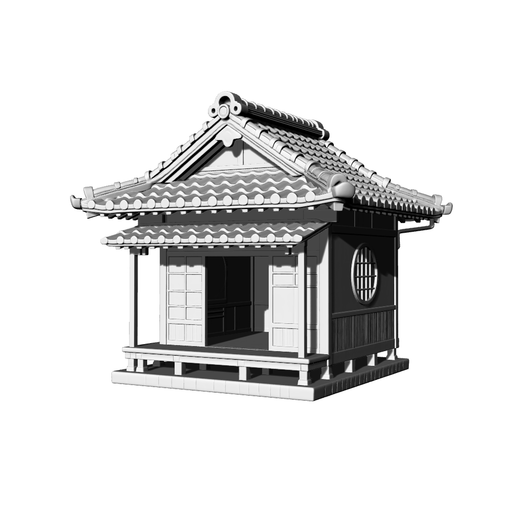 MRY-SFW LYTB669D Miniature Scene Building Model Japanese Traditional Residence Machiya Japanese Style Cottage Desktop Building Ornament 3D Printing Model