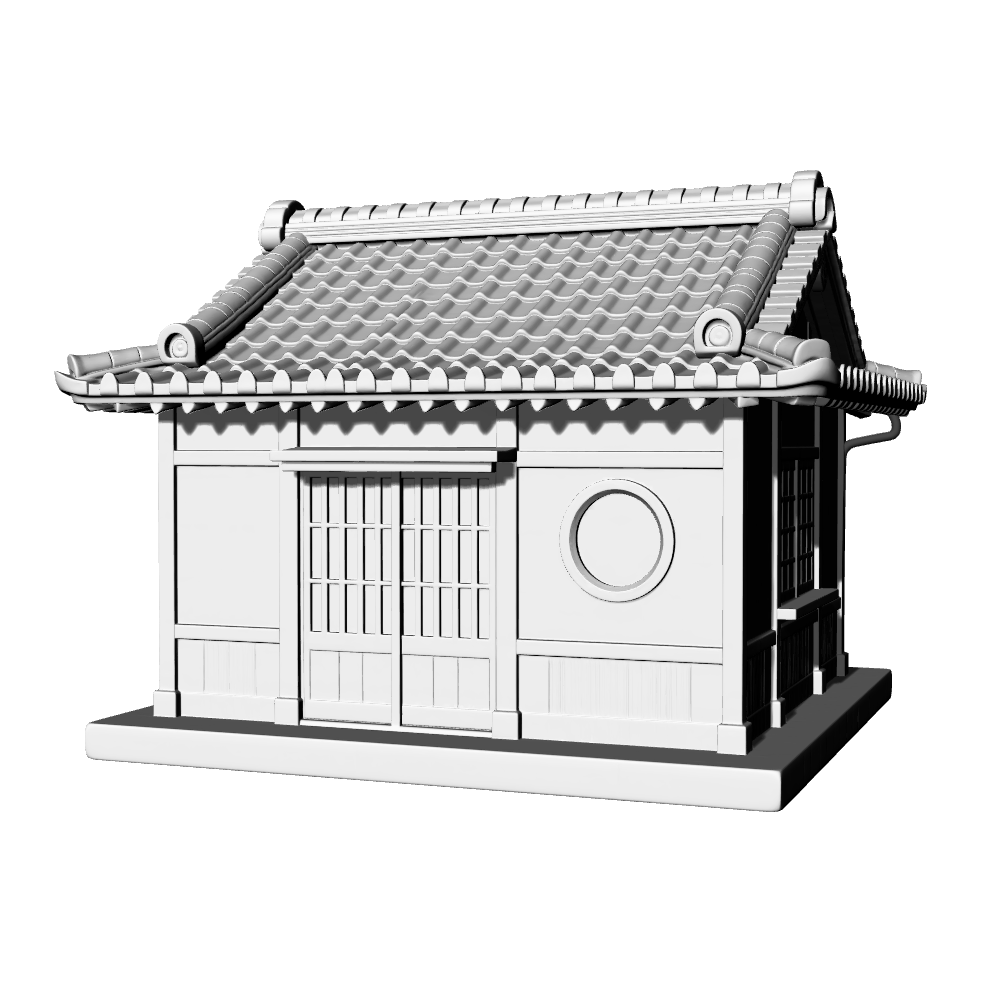MRY-SFW LYTB670E Miniature Scene Building Model Japanese Shop Ramen Restaurant Japanese Architecture Desktop Ornament 3D Printing Model