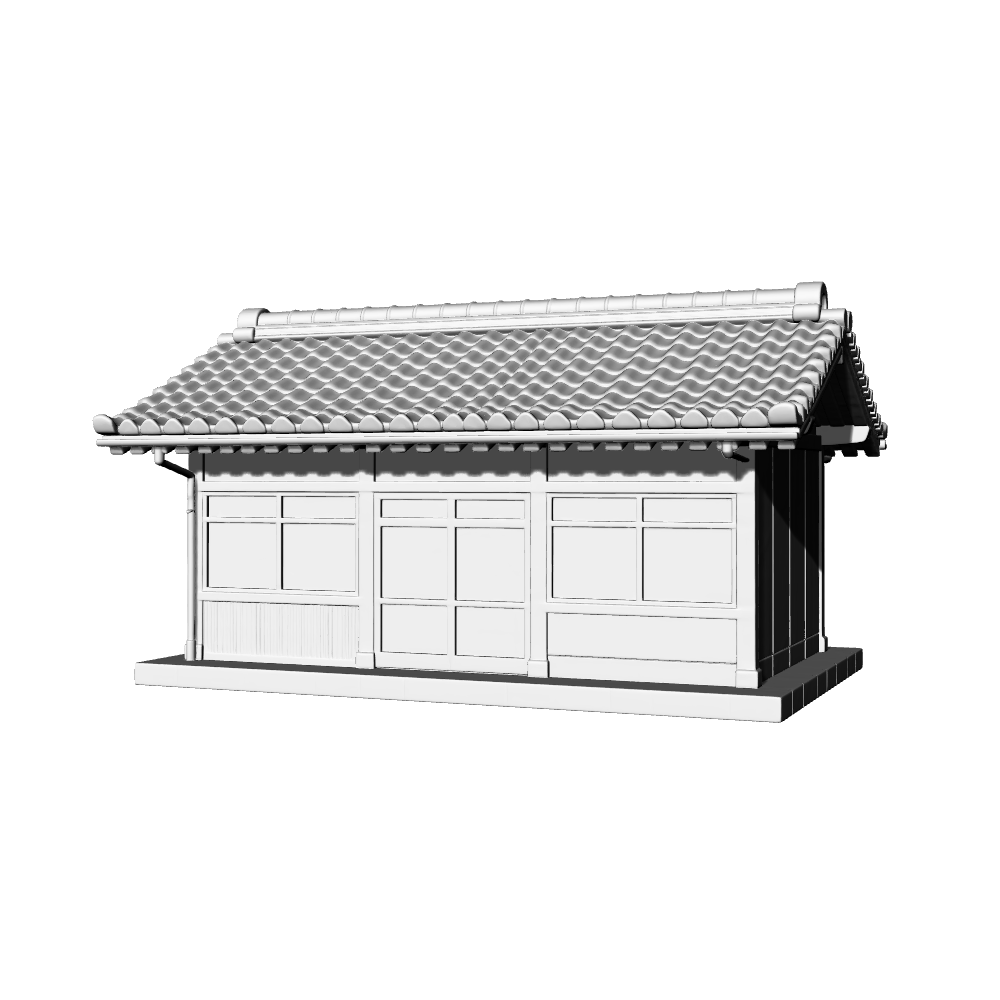 MRY-SFW LYTB671B Miniature Scene Building Model Japanese Post Station Architecture Desktop Ornament 3D Printing Model