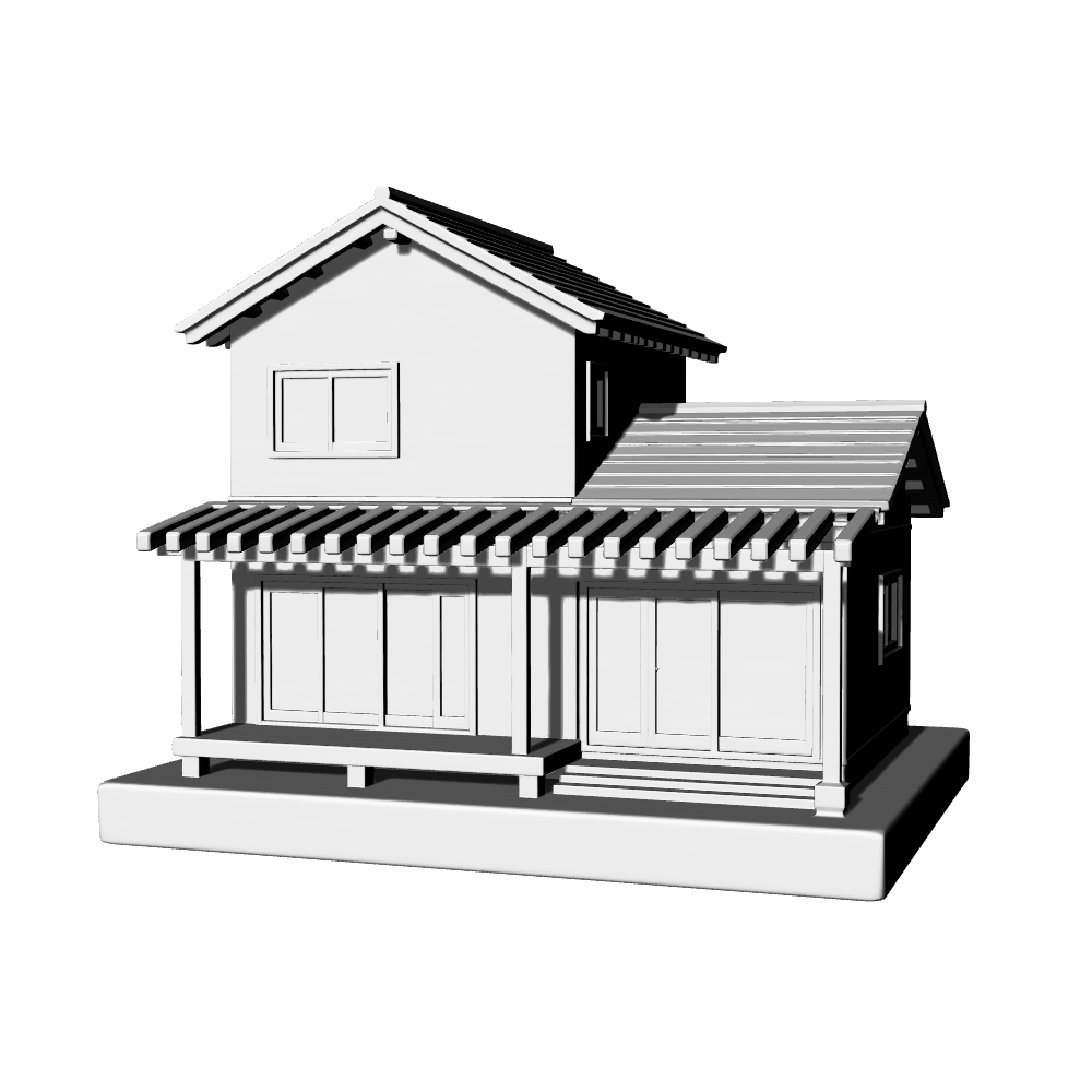 MRY-SFW LYTB674A Miniature Scene Building Model Modern Japanese Detached House Miniature Architecture Sand Table Ornament 3D Printing Model