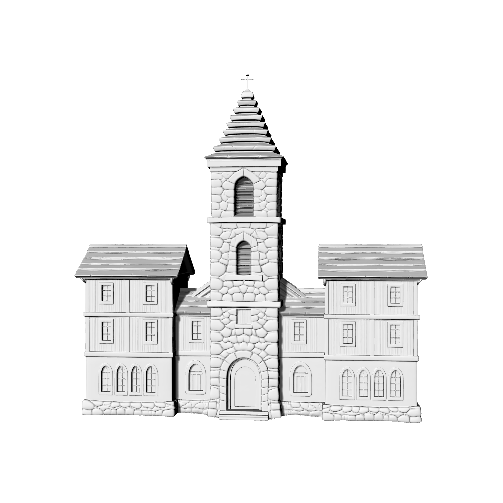 MRY-SFW LYTB684D Miniature Scene Building Model European Medieval Rural Church Vintage European Church Architecture Miniature Model 3D Printing Model