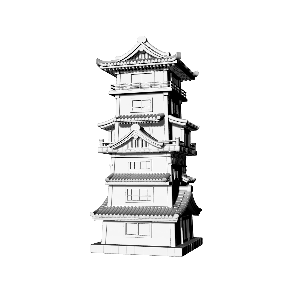 MRY-SFW LYTB688B Miniature Scene Building Model Chinese Traditional Multi Storey Tower Building Desktop Ornament 3D Printing Model