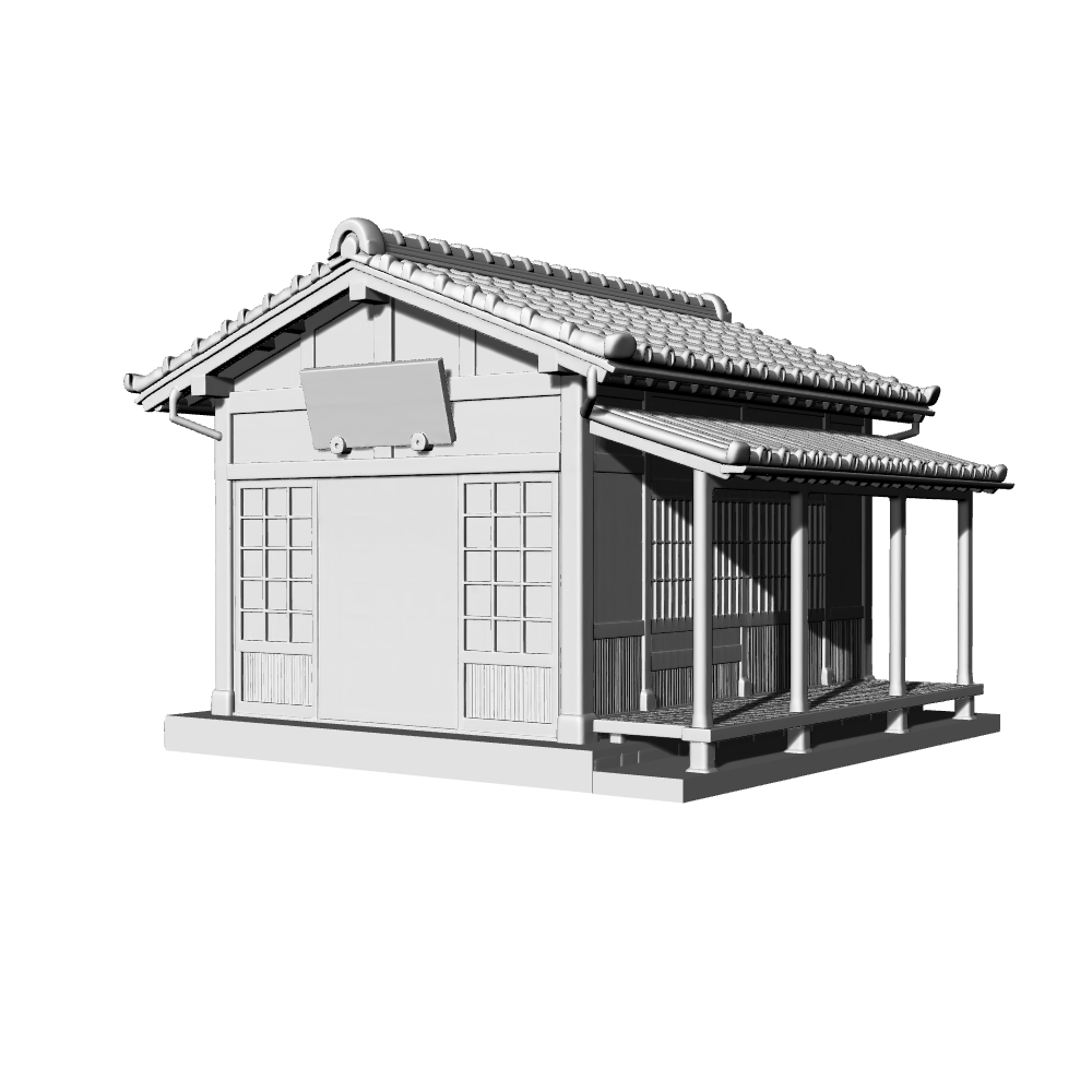 MRY-SFW LYTB689B Miniature Scene Building Model Japanese Traditional Country Tea House Building Desktop Ornament 3D Printing Model