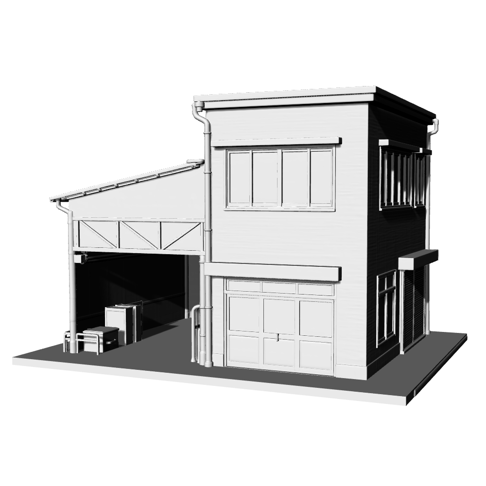 MRY-SFW LYTB693A Miniature Scene Building Model Japanese Modern Street Front Commercial And Residential Mixed Building Desktop Ornament 3D Printing Model