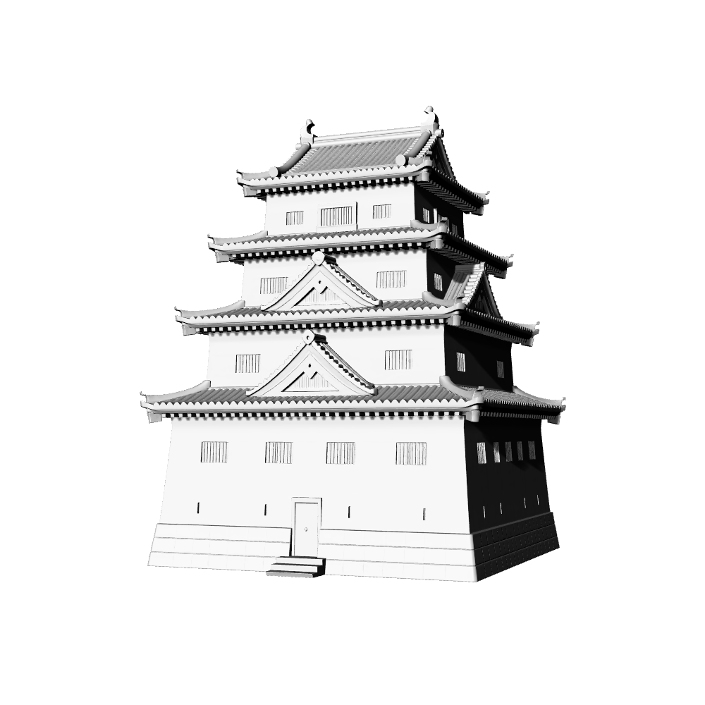 MRY-SFW LYTB694C Miniature Scene Building Model Japanese Traditional Castle Tenshukaku Style Building Model Desktop Ornament 3D Printing Model