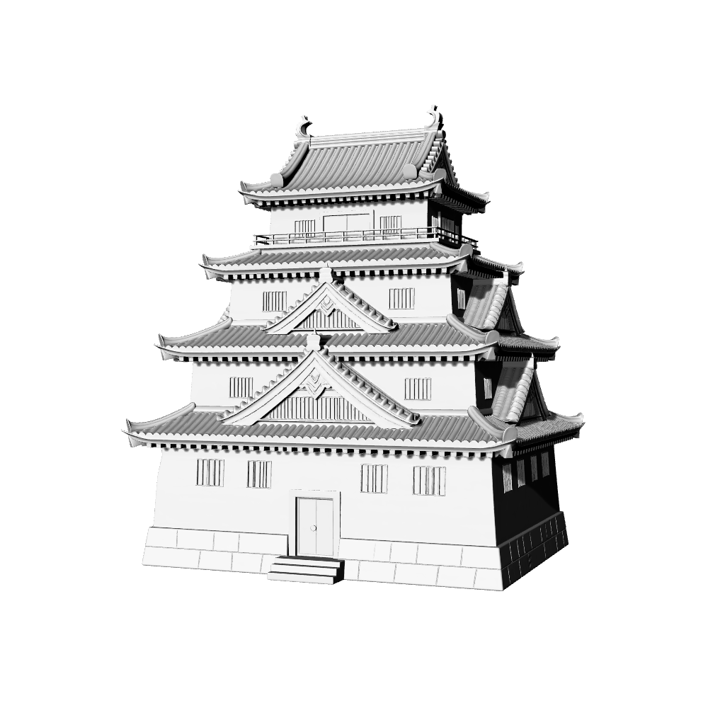 MRY-SFW LYTB694D Miniature Scene Building Model Japanese Traditional Castle Tenshukaku Style Building Model Desktop Ornament 3D Printing Model